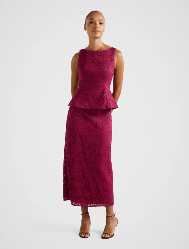 LORETTA Lace Midi Skirt